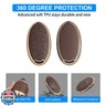 QBUC for Hyundai Key Fob Cover with Key Chain, Upper Leather + Soft TPU Car Key Case for Hyundai Ioniq 6 Grandeur GN7 KONA Elanrtra Santa Fe Tucson (2023-2025) Sonata (Brown, 5 Buttons)