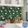 BOKEBEVE Green Leaf Wallpaper Peel and Stick Gold Floral Contact Paper Boho Wall Paper for Backsplash Shelf Liner Drawer Wall Removable Renter Friendly 17.5 x 78.5In