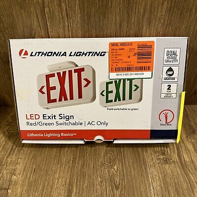 LITHONIA LIGHTING LED Exit Sign NEW Red/Green Switchable