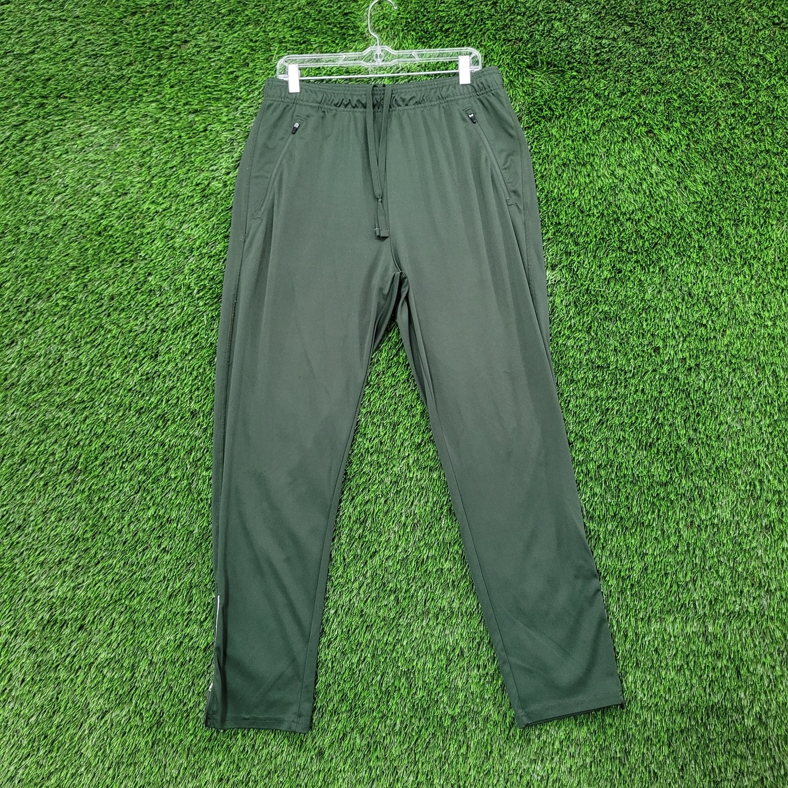 Mens Large Green Casual Lounge Gym Wear Pockets Drawstring