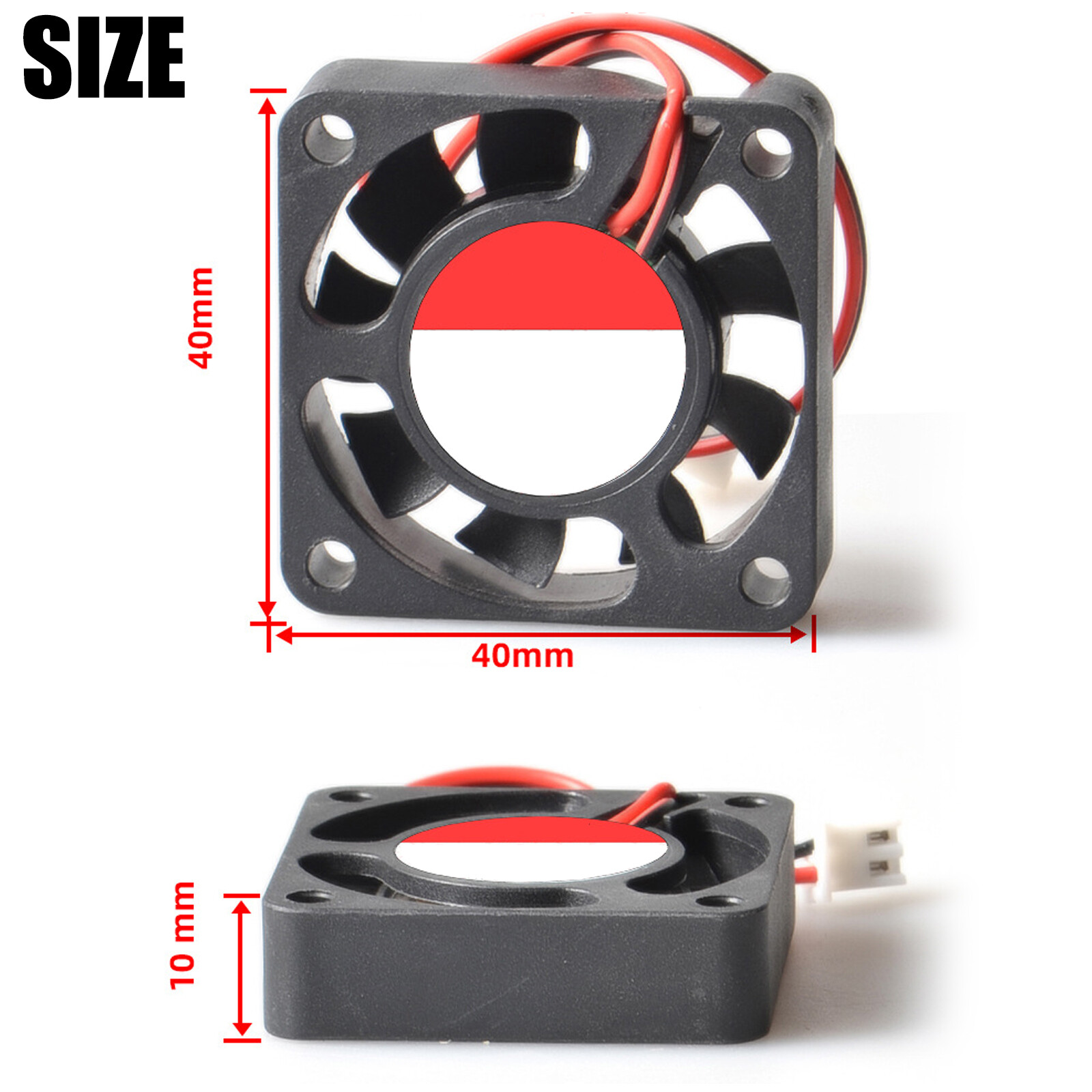 4pcs DC12V Cooling Computer Fans 4010 3D Printer Sleeve Bearing Brushless 2Pin