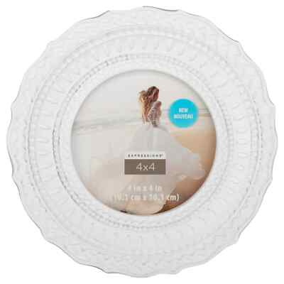 White Round 4'' x 4'' Frame, Expressions  by Studio Décor 