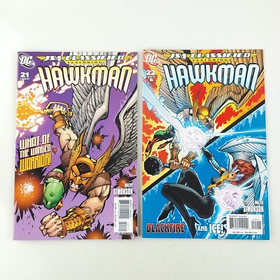 JSA: Classified #21 #22 Hawkman Lot VF/NM (2007 DC Comics)
