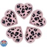 CY 5Pcs Iron on Patches Leopard Heart Shaped Embroidered Kawaii Applique Sew On Fashion Accessories Cute Patches DIY Decoration for Repairing Clothes Jeans Hats Backpacks Jackets,Pink