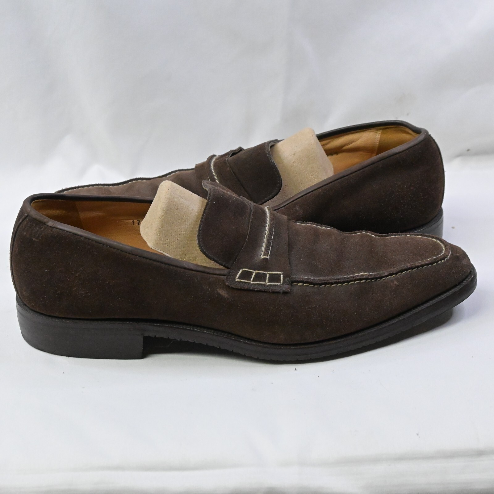 Gravati Men’s Designer Shoes Dark Brown Suede Size 8.5 Gravati Italy Men 8.5 Burnished Brown Leather Dress Shoes  main image 4