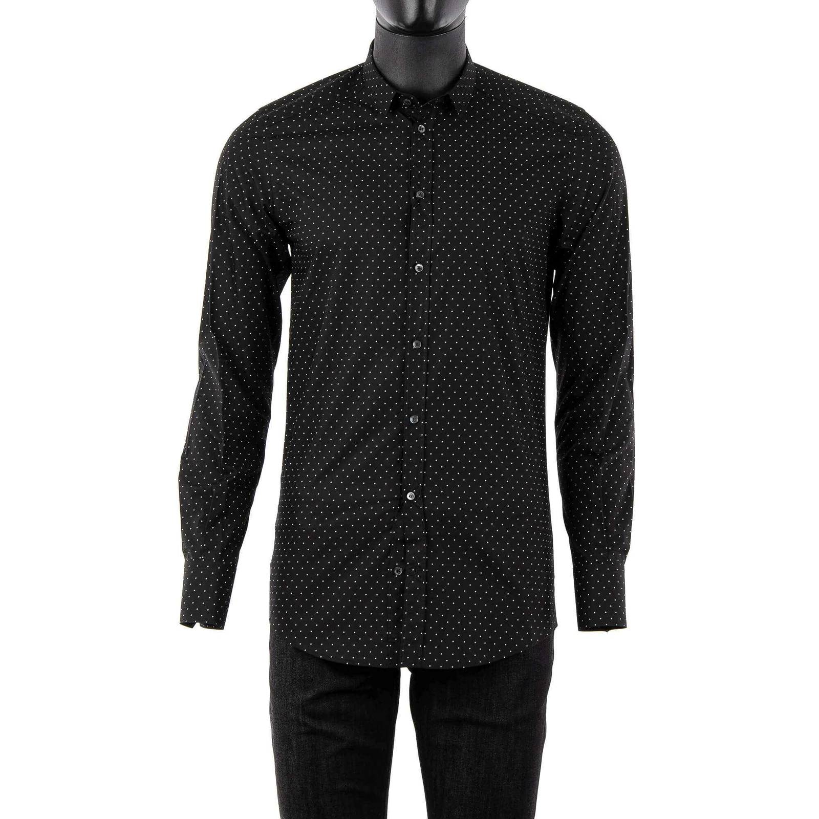 

Dolce - Gabbana Runway Gold Slim Fit Рубашка в горошек Черная рубашка 07711, Черный