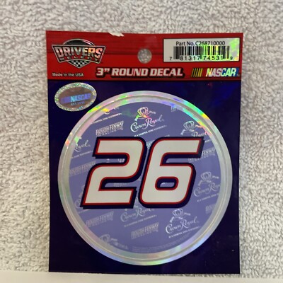 Jamie McMurray #26 Crown Royal 3  Round Decal  #16