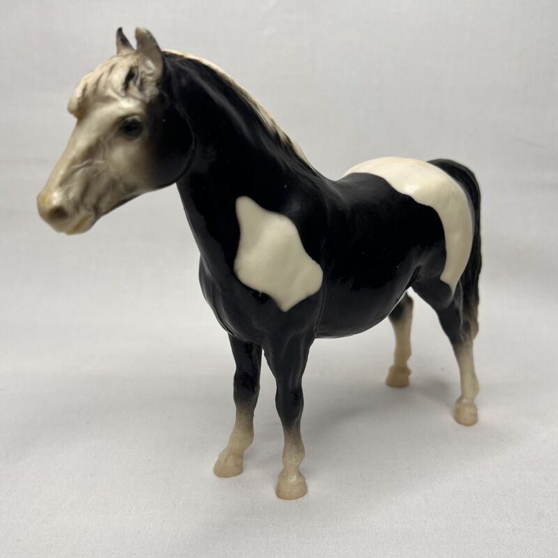 Breyer Horse #21 Standing Shetland Pony 7" x 6" Glossy Pinto Black & White 