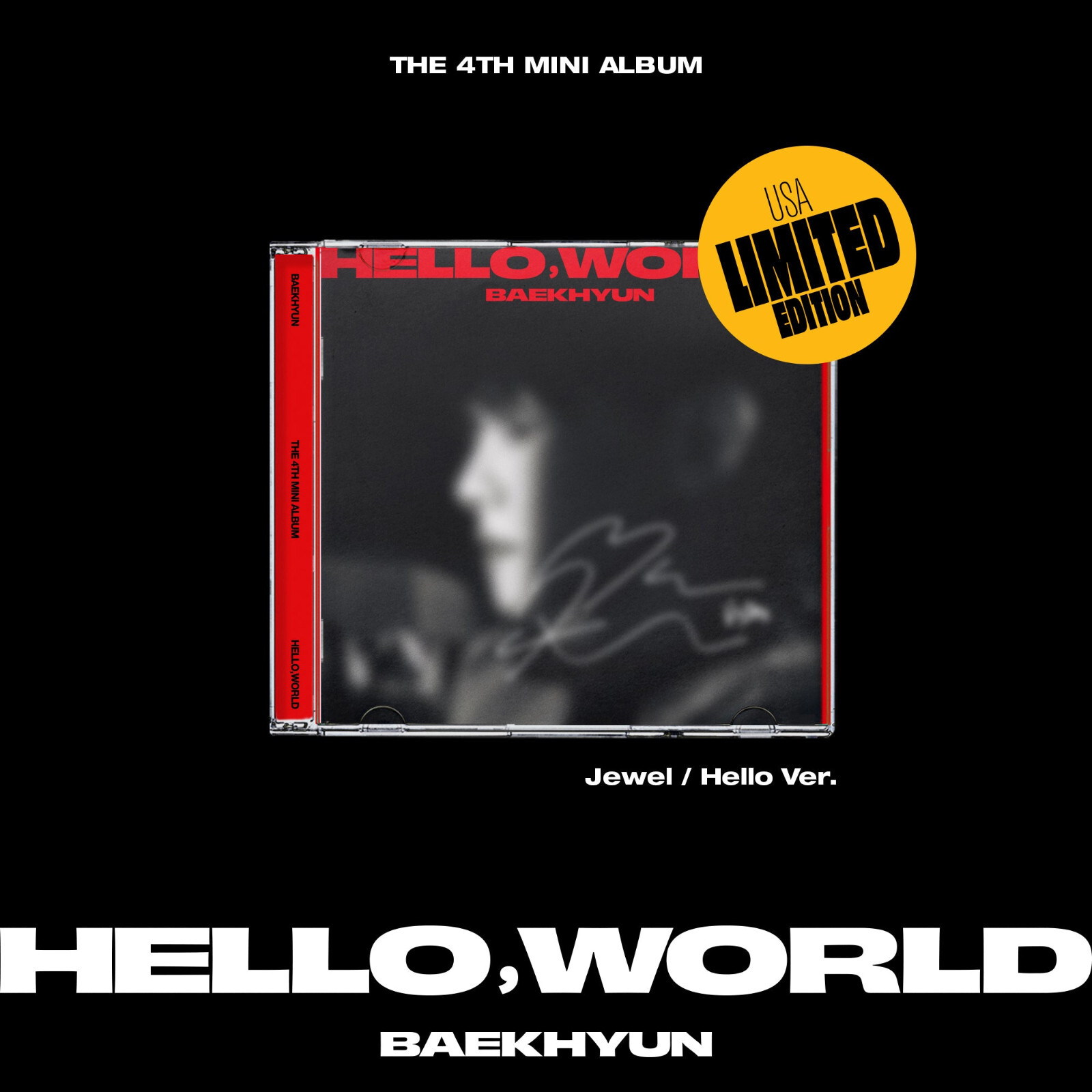 Baekhyun ベッキョンHello World 直筆サイン BAEKHYUN EXO Hello, World 4th Mini Album World Ver. SIGNED
