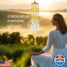 Crystal Wind Chimes for Outside with Rainbow Light Reflections Glass Bells and Rose Gold Alloy Hooks Indoor Outdoor Decor for Home Garden Patio Porch Birthday House Warming (Yellow)