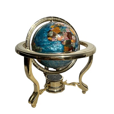 Semi Precious Stone Globe - Unique Find Pre owned