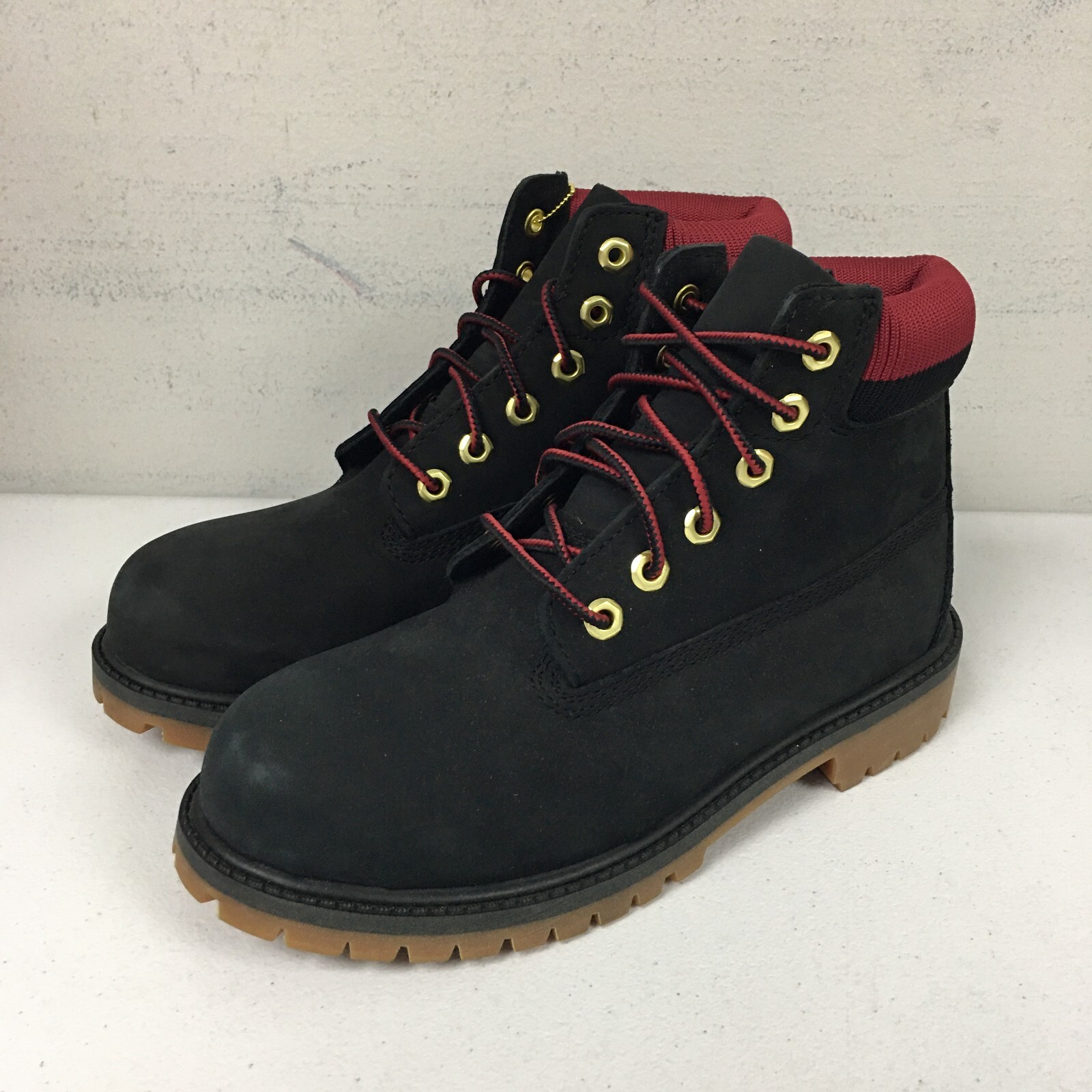 

Черные/красные водонепроницаемые ботинки Timberland Premium (молодежный размер 3) #001, Черный, Timberland Premium
