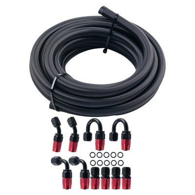 5M Braided Gas/Fuel Line Hose 16.4FT AN6 with Hose End Fitting Fuel Line Set