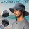 PFFY Sun Bucket Hats for Men Women 3” Wide Brim UPF 50+ Fishing and Beach Hat Darkgrey