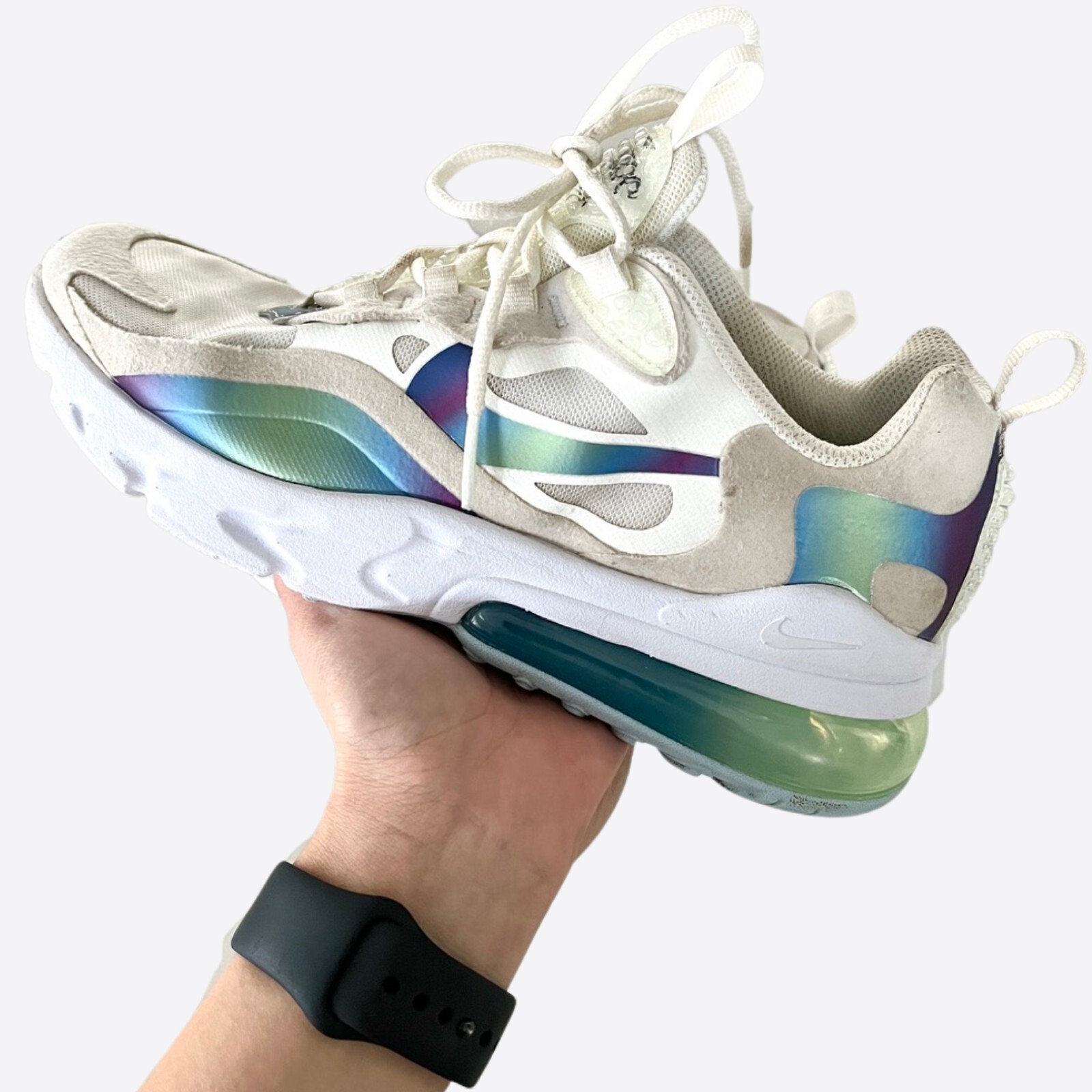 Nike Air Max 270 React Sneakers Bubble Pack White Blue CT5064-001 Size 5  Youth | eBay