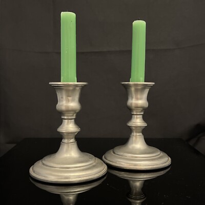 Vintage MCM  Empire Pewter Weighted Candlestick Holders R37
