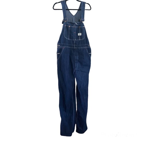 Vintage Big Mac JC Penney Bib Overalls Carpenter Denim Square Bak 38x33