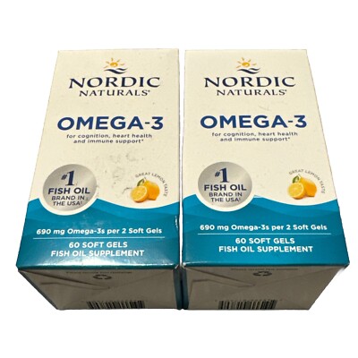 Lot (2) Nordic Naturals Omega-3 690mg Immune Support Softgel - 120 Total Count
