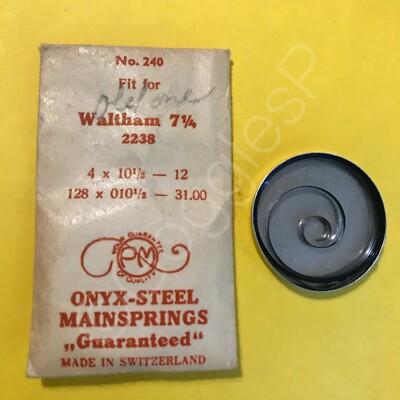 NOS Mainsprings for Waltham Watches 7-1/4L to 10L - Select A Style/Size