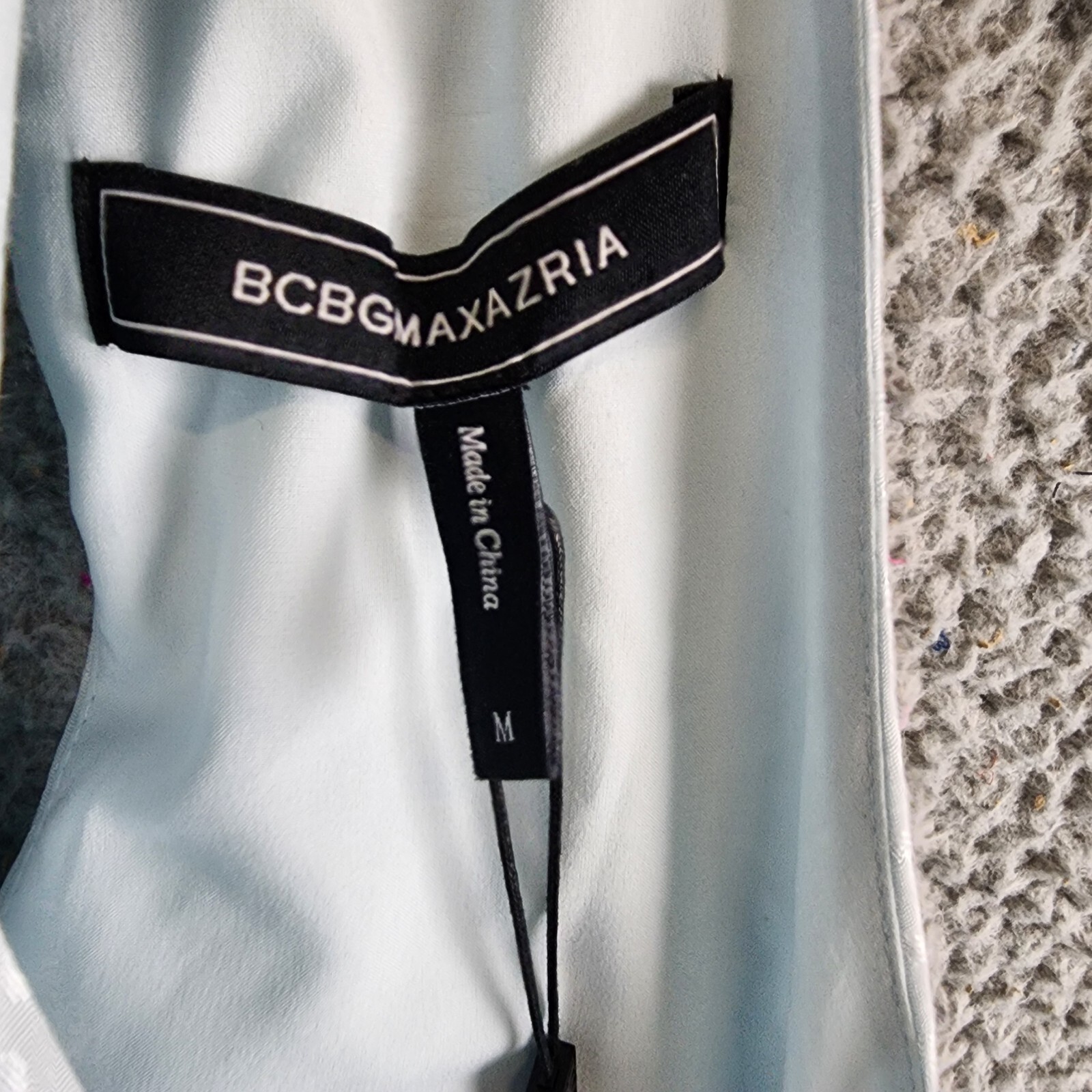 BCBGMAXAZRIA Halter Neck Sleeveless Overdraped Side Tie Top Women's M Blue - Picture 10 of 17