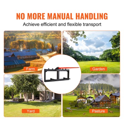 VEVOR 49" Hay Spear Bale Spears Skid Steer Loader Tractor Attachment 1600lbs