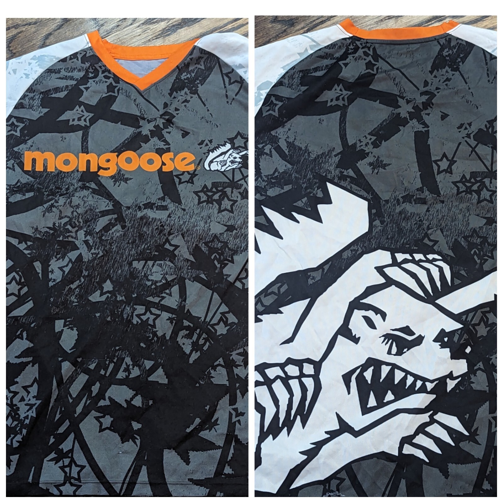 Mongoose BMX SHIRT (XL) Orange Gray White Cycling Bike Mountain Flat Rare