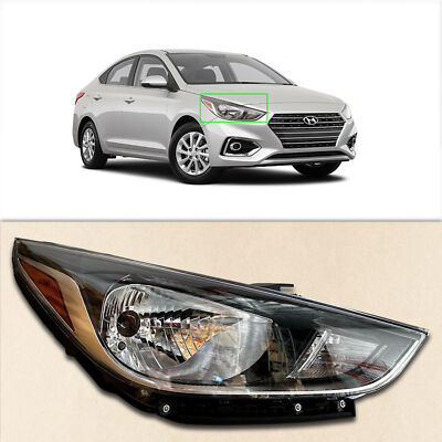 Halogen Headlamp Assembly for 2018 2022 Hyundai Accent SE SEL Passenger Side RH