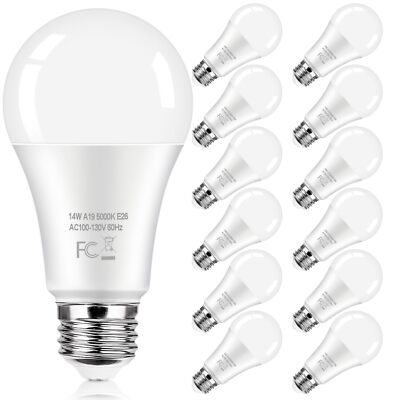 100 Watt Equivalent 1600 Lumens A19 14w Super Bright Daylight...