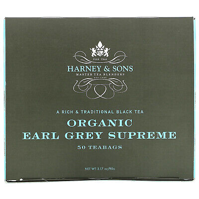 A Rich & Traditional Black Tea, Organic Earl Grey Supreme, 50 Tea Bags, 3.17 oz