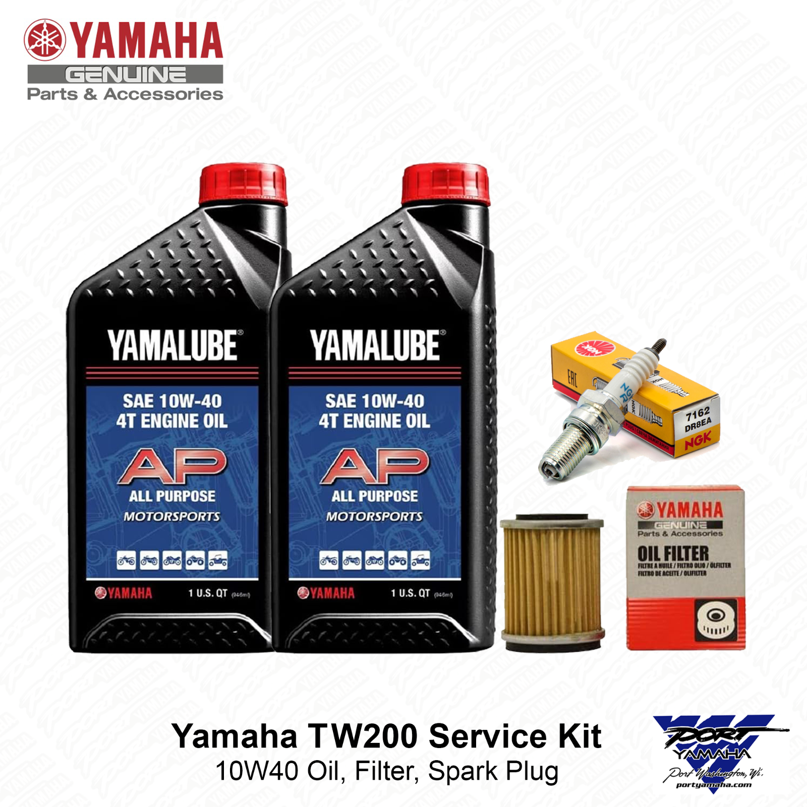 1987-2025 Yamaha TW200 Oil Change Kit with Spark Plug