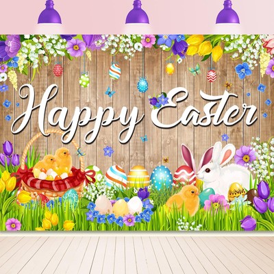 Easter Backdrop7x5FT Happy Easter Backdrop Easter Background Easter Banner Ea...