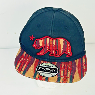 Carbon Elements Men's Snapback California Bear Black Adjustable Hat