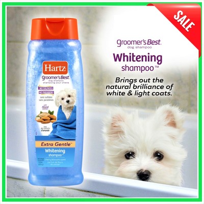 Hartz Groomers Best Whitening Dog Shampoo 18 Oz - pH Balanced, Cleans Fur, Shiny