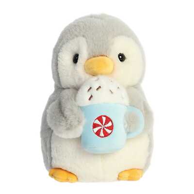 Aurora - PomPom Penguin - 8'' Pompom With Latte Festive Stuffed Animal