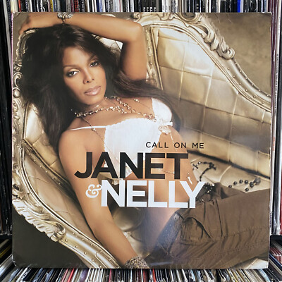 国内見本盤　プロモ写真付７インチジャネット・ジャクソン ふたりのラブソング JANET JACKSON + NELLY - CALL ON ME (12