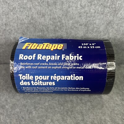 FibaTape FDW6598-U Mesh Roof Repair Fabric, 6'' x 150', Black