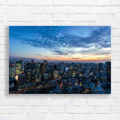 Captivating Osaka City Sunset In Japan Original Canvas Print Large Picture Wall