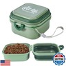 Collapsible Dog Bowls, Travel Food and Water Bowl with Lid for Cats and Dogs, 2-in-1 Portable Food Feeding and Storage Solution, Perfect for Traveling, Camping and Walking (L/ 100oz)