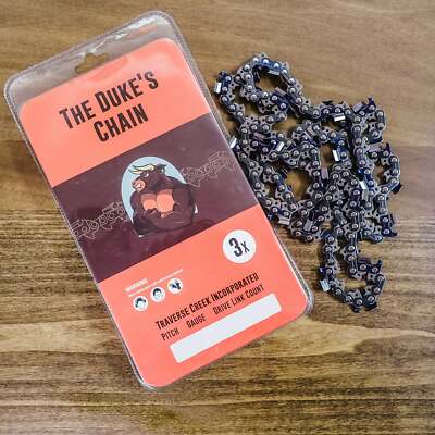 THE DUKE'S PROFESSIONAL HARD CHROME 3-PACK FULL-CHISEL CHAINSAW CHAIN