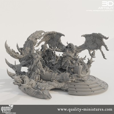Tabletop RPG Mini - Giant Snake Hedonist Diorama