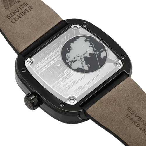 Pre-owned Sevenfriday Men's Watch Automatic Black And Grey Dial Leather Strap M3-07