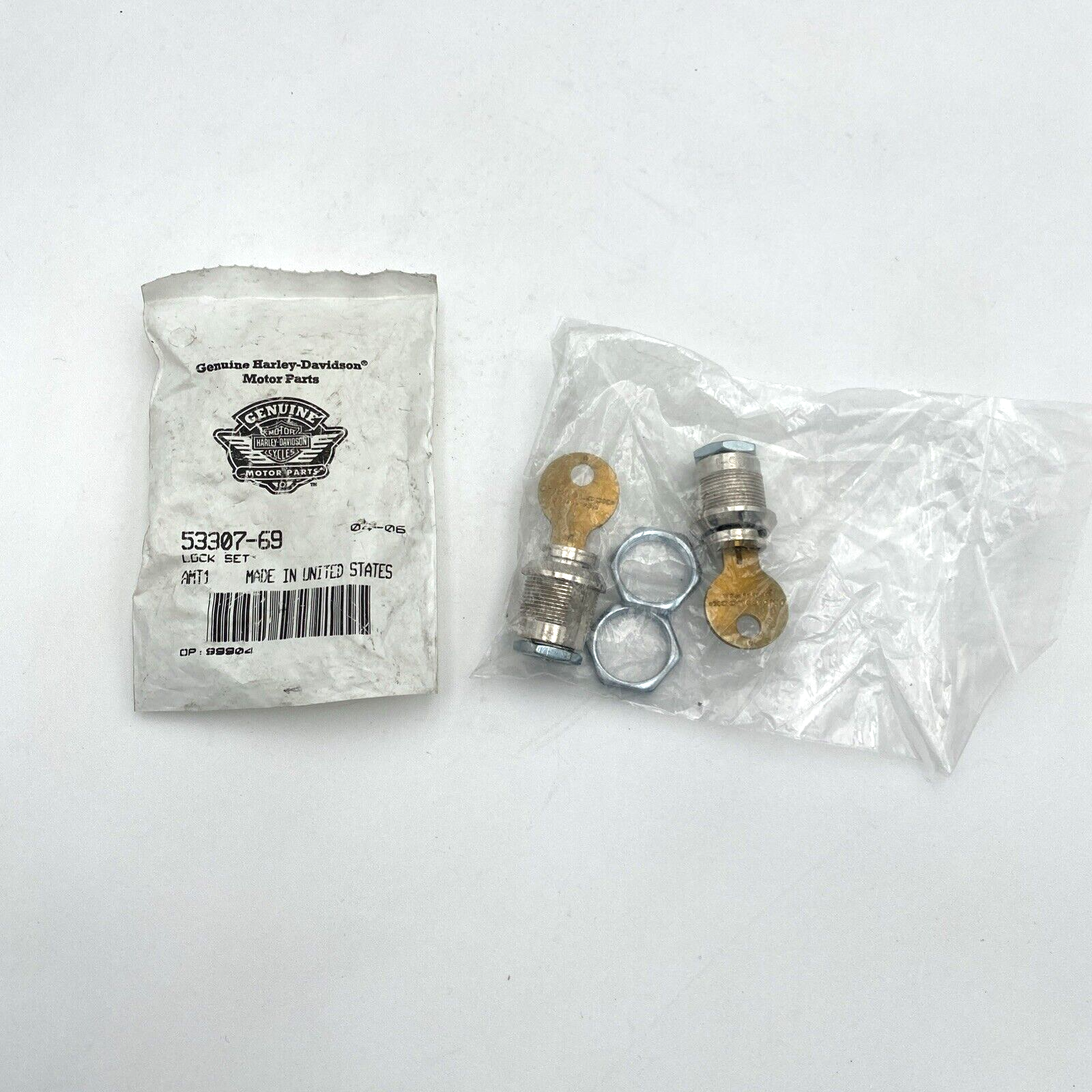 【S-low 】Jelly BeanTHEBARBAROCKETS NOS oem Harley 53307-69 Saddlebag Lock Kit Set 1969-1984 FLH