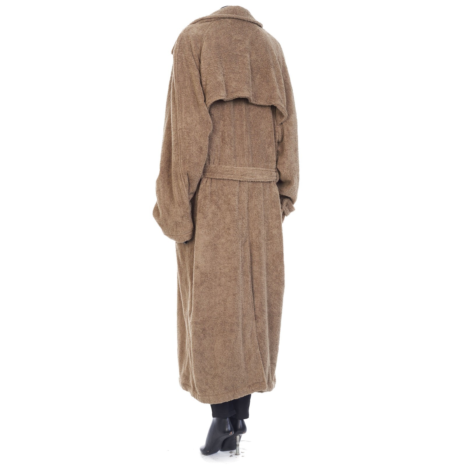 Pre-owned Balenciaga 2790$ Double-breasted Towel Trench Coat In Neutral Beige