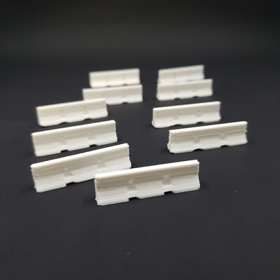 HO Scale 1:87 Set 10 Precast Concrete Temporary Jersey Barriers Water Fillled 