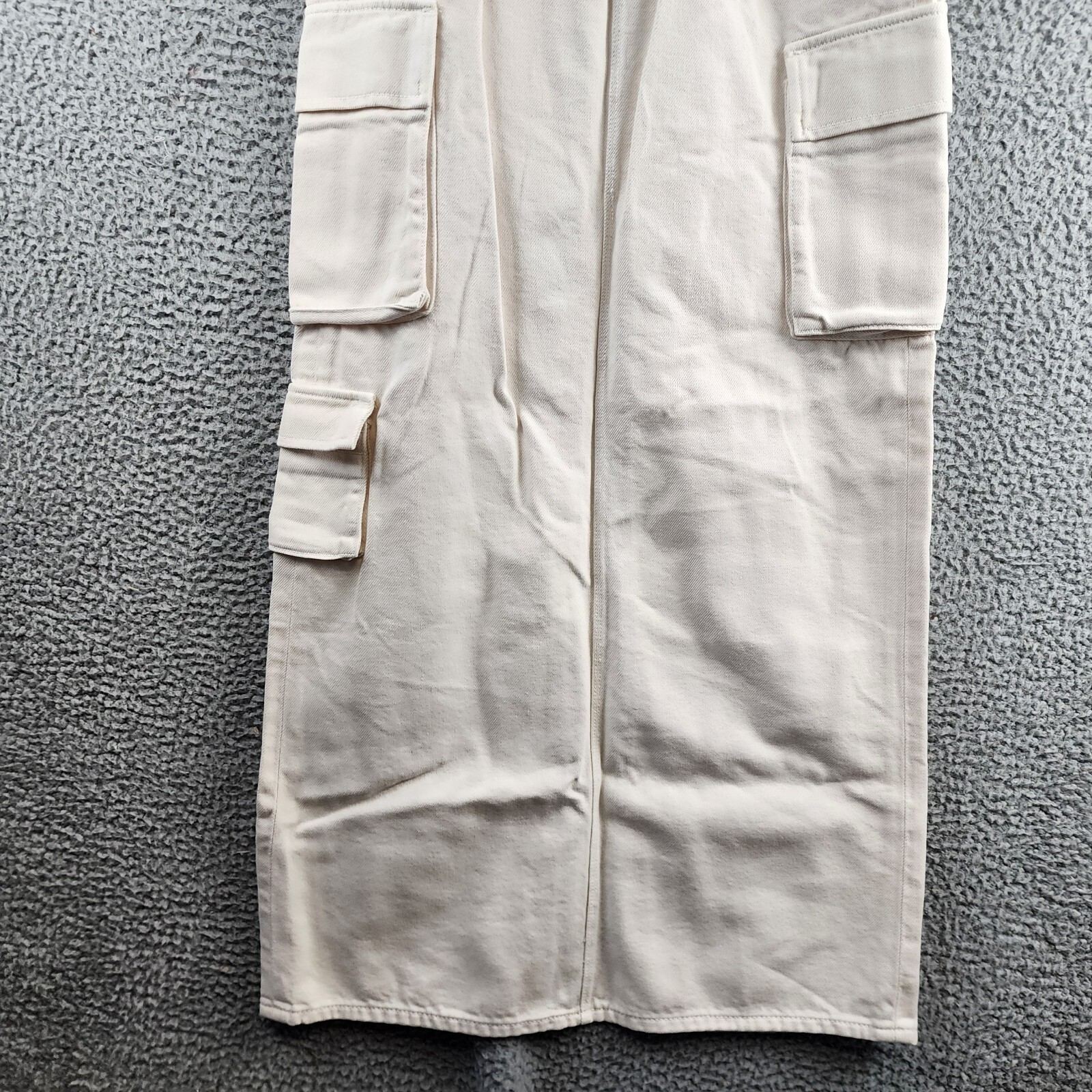 MOTHER The Fun Dip Cargo Maxi Skirt Women's 25 Natural Slit Button Zip Closure - Picture 4 of 15