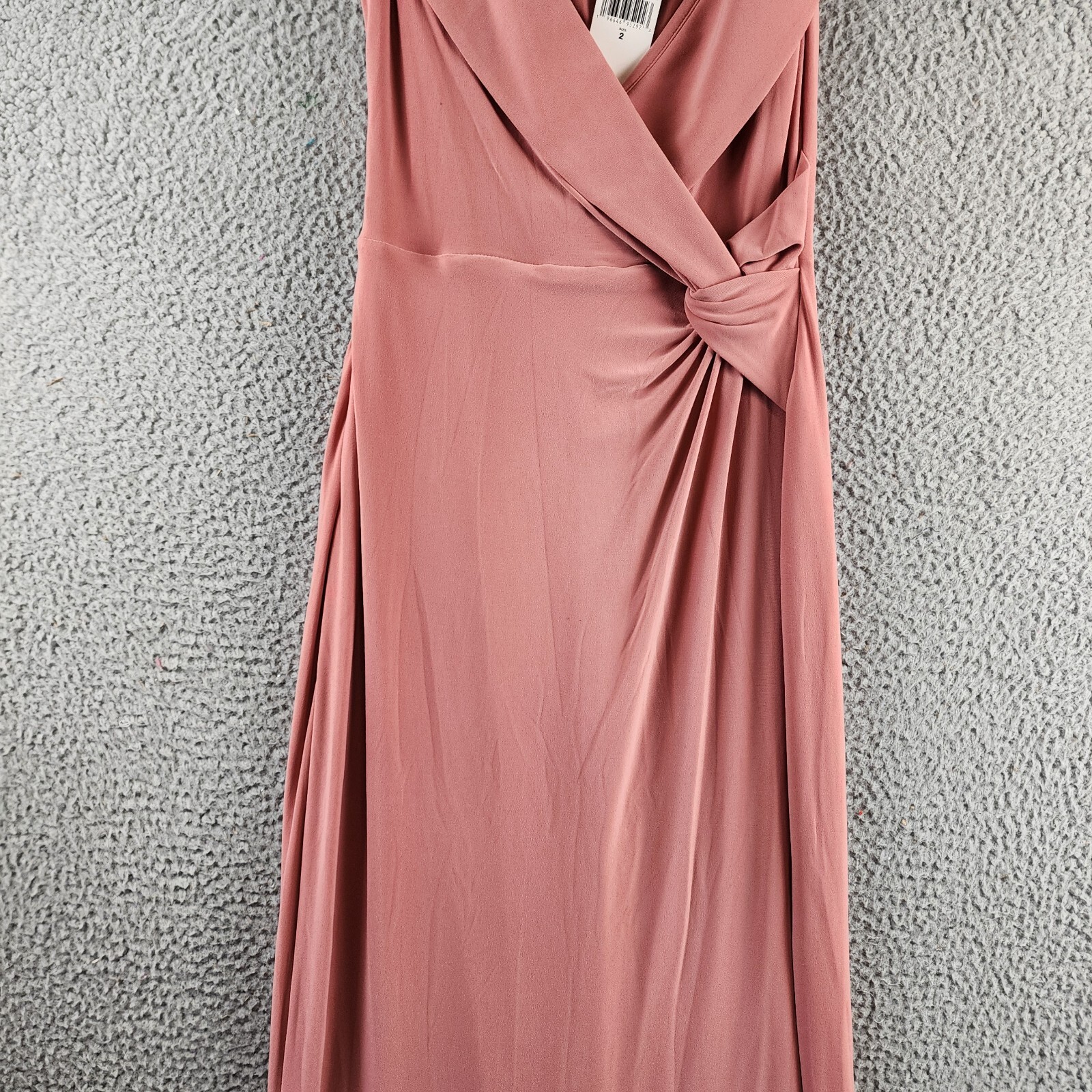 Lauren Ralph Jersey Off The Shoulder Gown Women Pink Mahogany V-neck - Picture 7 of 19