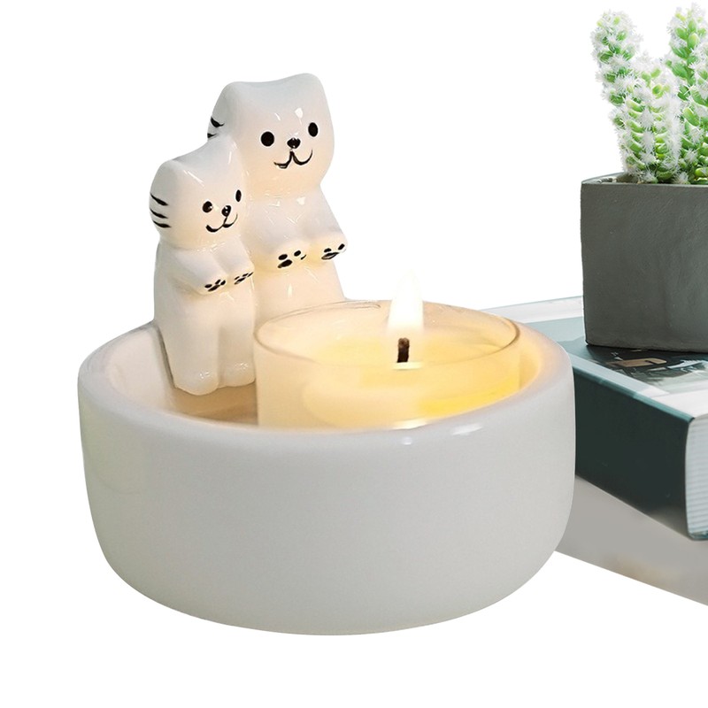 Warming Its Paws Cute Scented Light Holder Cute Grilled Cat