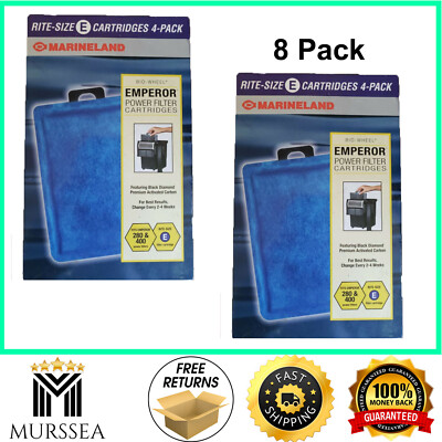 MarineLand Emperor Bio-Wheel Replacement Power Filter Cartridges Size E  8 Pack