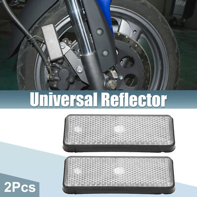 2 Pcs Universal Rectangle Shape Reflector for Motorcycle Garbage Cans White