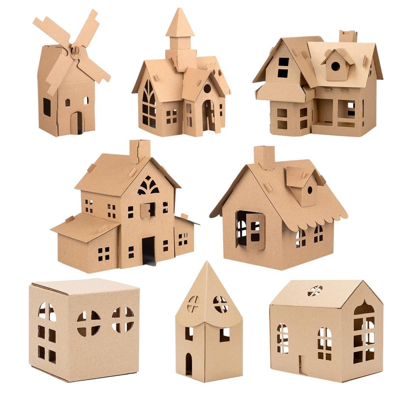 Diy Handmade Model House Children's Paper Material Craft Toy